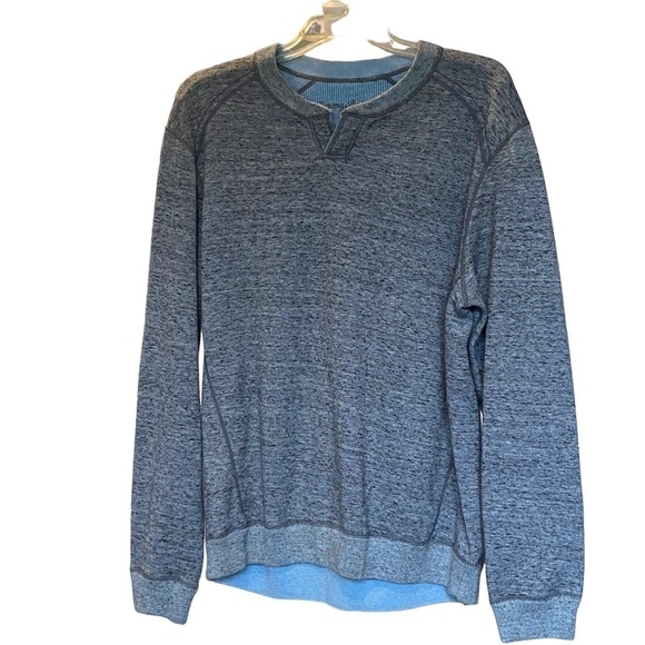 Tommy Bahama men's Small reversible thermal ribbed Flipshore Abaco sweatshirt - Picture 2 of 8